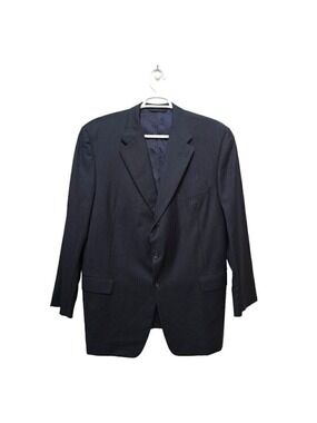 Hickey Freeman Vintage Navy Pinstripe Canterbury Wool Blazer Sz 50L
